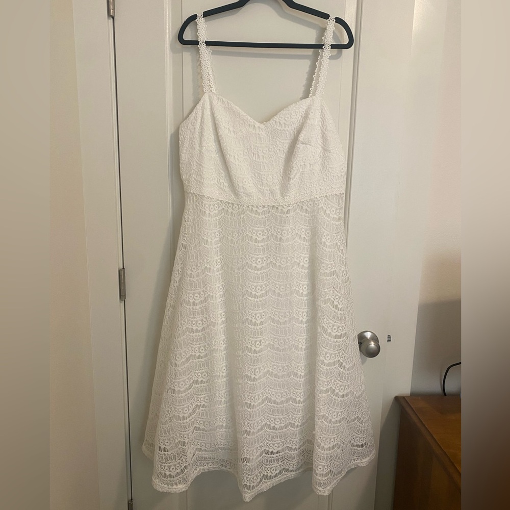 White Sleeveless A-Line Midi Dress